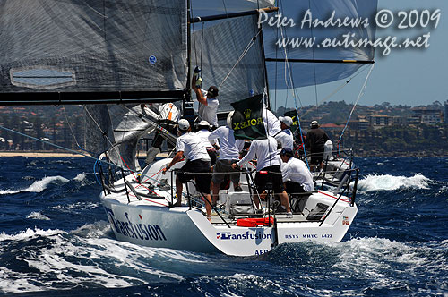 Guido Belgiorno-Nettis&rsquo; Farr 40 Transfusion, during the Rolex Trophy One Design Series in 2009. Photo copyright Peter Andrews, Outimage Australia.