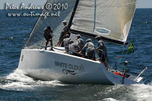 Brett Neill&rsquo;s White Cloud crew from New Zealand, during the Rolex Trophy One Design Series, Sydney Australia. Photo copyright Peter Andrews, Outimage Australia.