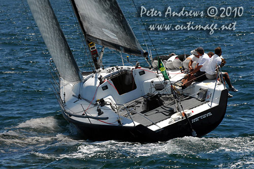 Massimo Mezzaroma&rsquo;s Farr 40 world champion Nerone, during the Rolex Trophy One Design Series, Sydney Australia. Photo copyright Peter Andrews, Outimage Australia.