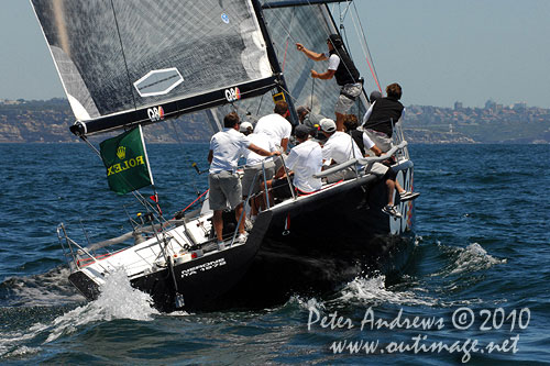 Massimo Mezzaroma and Antonio Sodo Migliori&rsquo;s reigning World and European champion, Nerone (ITA), during the 2010 Rolex Trophy One Design Series, offshore Sydney. Photo copyright Peter Andrews, Outimage Australia.