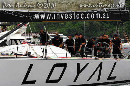 Sean Langman and Anthony Bell&rsquo;s Investec Loyal, ahead of the start of the 2010 Rolex Sydney Hobart Yacht Race. Photo copyright Peter Andrews, Outimage Australia.