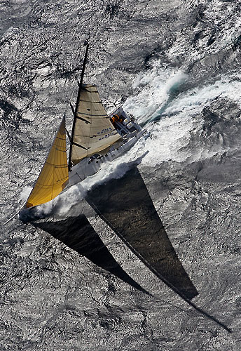 Stephen Ainsworth's Reichel Pugh 63 Loki, offshore on the in rough seas during the Rolex Sydney Hobart 2010. Photo copyright Rolex and Carlo Borlenghi.