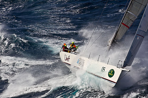 Alan Brierty's Reichel Pugh 62 Limit, off the New South Wales south coast, during the Rolex Sydney Hobart Yacht Race 2010. Photo copyright Rolex and Carlo Borlenghi.