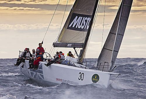Geoff Boettcher&rsquo;s South Australian yacht Secret Mens&rsquo; Business 3.5 crossing Storm Bay during the Rolex Sydney Hobart Yacht Race. Photo copyright Rolex and Daniel Forster.