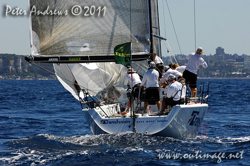 Guido Belgiorno-Nettis&rsquo; Transfusion (AUS), during the Rolex Farr 40 World Championships 2011, Sydney Australia. Photo copyright Peter Andrews, Outimage Australia.