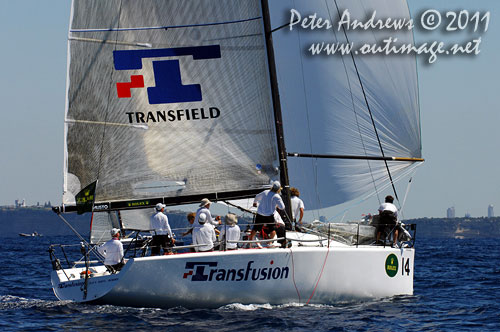 Guido Belgiorno-Nettis&rsquo; Transfusion (AUS), during the Rolex Farr 40 World Championships 2011, Sydney Australia. Photo copyright Peter Andrews, Outimage Australia.