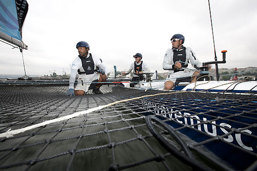 Racing on The Wave-Muscat on day 3 of Act 3, Instanbul, during the Extreme Sailing Series 2011, Istanbul, Turkey. Photo copyright Lloyd Images. 