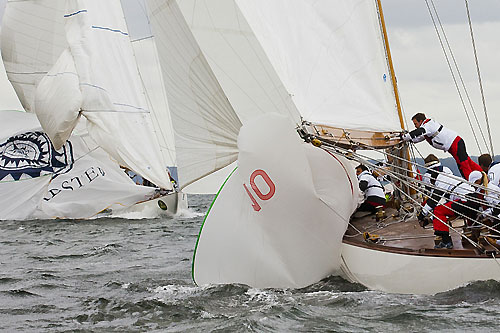 Wilfried Beeck's 12mR Trivia (GER&nbsp;10,&nbsp;1937) from Hamburg, Germany and Andreas Wehner's 12mR Evaine (K&nbsp;2,&nbsp;1936) from Kiefersfelden, Germany, during the 2011 Rolex Baltic Week. Photo copyright Rolex and Daniel Forster.