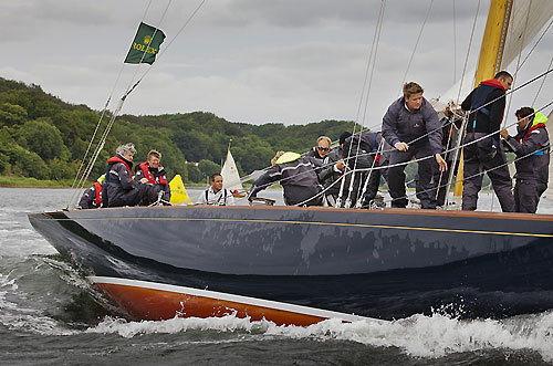 Gorm Gondesen and Jochen Frank's 12mR Sphinx (1939, G&nbsp;4) from Flensburg, Germany, during the 2011 Rolex Baltic Week. Photo copyright Rolex and Daniel Forster.