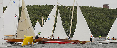 Andi Lochbrunner&rsquo;s 8mR Elfe&nbsp;II (GER&nbsp;H9,&nbsp;1912) from Lindau, Germany and Magne Brekke&rsquo;s 8mR Wanda (N&nbsp;38,&nbsp;1937) from Snaroya, Norway, during the 2011 Rolex Baltic Week. Photo copyright Rolex and Daniel Forster.
