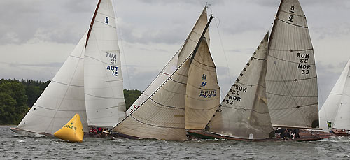 Werner-Heinz Schifferl&rsquo;s 8mR Bera (AUT&nbsp;12,&nbsp;1922) from H&ouml;rbranz, Austria; Alexey Rusetsky&rsquo;s 8mR Astra&nbsp;II (RUS&nbsp;4,&nbsp;2007) from St. Petersburg, Russia; and HM King Harald V of Norway&rsquo;s Sira 8mR (NOR&nbsp;33,&nbsp;1938) from Oslo, Norway. Photo copyright Rolex and Daniel Forster.