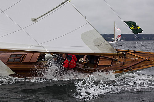 Hanns-Georg Klein's 8mR Anne Sophie (1938, GER&nbsp;15) from Munich, Germany, during the 2011 Rolex Baltic Week. Photo copyright Rolex and Daniel Forster.