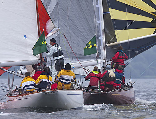 Werner-Heinz Schifferl&rsquo;s 8mR Bera (AUT&nbsp;12,&nbsp;1922) from H&ouml;rbranz, Austria) and Hans Peter Strepp's 8mR Feo (E 3, 1927) from Heikendorf, Germany, during the 2011 Rolex Baltic Week. Photo copyright Rolex and Daniel Forster.