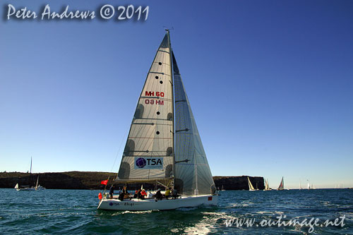 Tony Levett's Sydney 38 Eleni, after the start of the Audi Sydney Gold Coast 2011. Photo copyright Peter Andrews, Outimage Australia.
