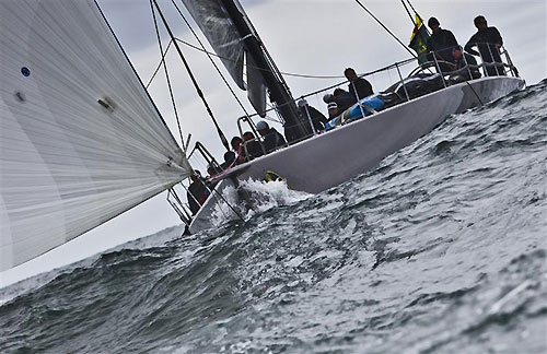 Niklas Zennström's Rán (GBR) racing to win her second back-to-back overall win in the 2011 Rolex Fastnet Race. Photo copyright Rolex and Carlo Borlenghi.