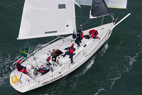 Scooter Simmons� J 105 Blackhawk from Belvedere, California, during the Rolex Big Boat Series, San Francisco, California. Photo copyright Rolex and Daniel Forster.