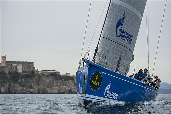 Vladimir Liubonirov's Bronenosec (RUS), at the start of leg one of the Rolex Volcano Race 2012. Photo copyright Kurt Arrigo for Rolex.