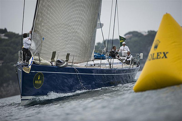 Marco Rodolfi's Swan 80 Berenice Bis (ITA), after start of leg one of the Rolex Volcano Race 2012. Photo copyright Kurt Arrigo for Rolex.