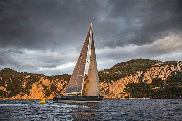 Filip Balcaen�s 112-ft Supermaxi Nilaya (BEL), line-honours winner of leg two of the Rolex Volcano Race 2012. Photo copyright Kurt Arrigo for Rolex.