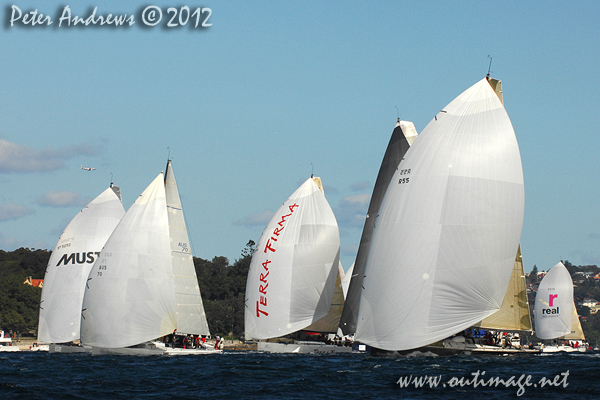 The fleet after the start of the Audi Sydney Gold Coast 2012. Photo copyright Peter Andrews, Outimage Australia.