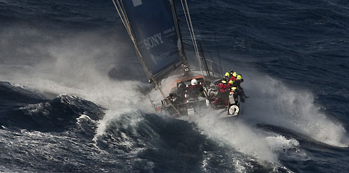 &Auml;gyd Pengg's V70 Ericsson, passing Stromboli Volcano, Sicily, October 18, 2009, during the Rolex Middle Sea Race 2009. Photo copyright Carlo Borlenghi.