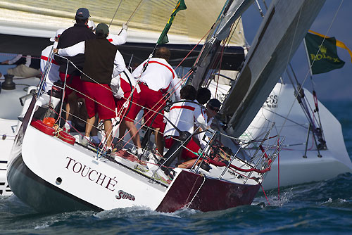 Ernesto Breda's Super Touch&eacute; (BRA) and Andr&eacute; Mirsky's Neptunus Express (BRA), racing in the ORC International 500 class during the Rolex Ilhabela Sailing Week 2010. Photo copyright Rolex and Carlo Borlenghi.