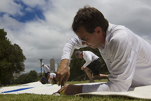 Preparations in Rushcutters Bay Park nextdoor to the Cruising Yacht Club of Australia, ahead of the start of the Rolex Sydney Hobart 2010. Photo copyright Carlo Borlenghi, Rolex.