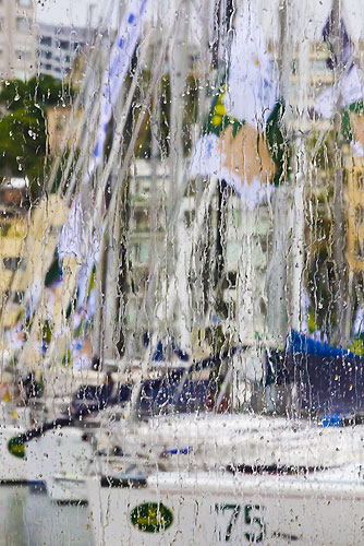 Dockside rain on the morning of the start of the Rolex Sydney Hobart 2010, at the Cruising Yacht Club of Australia. Photo copyright Carlo Borlenghi, Rolex.