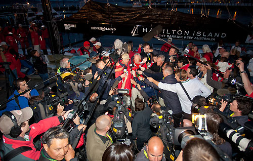 Arrival of Bob Oatley's Wild Oats XI at Constitution Dock, Hobart, during the Rolex Sydney Hobart Yacht Race 2010, Australia. Photo copyright Carlo Borlenghi, Rolex.