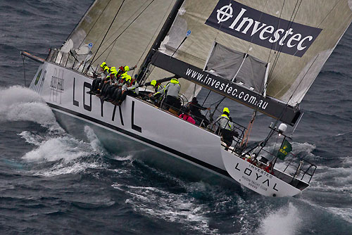 Sean Langman and Anthony Bell's Elliott Maxi Investec Loyal, sailing off the New South Wales South Coast during the Rolex Sydney Hobart Yacht Race 2010, Australia. Photo copyright Carlo Borlenghi, Rolex.