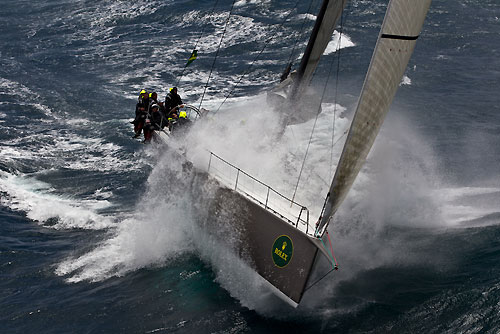 Niklas Zennström’s Judel Vrolijk 72 Rán, sailing off the New South Wales South Coast during the Rolex Sydney Hobart Yacht Race 2010, Australia. Photo copyright Carlo Borlenghi, Rolex.