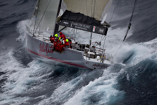 Bob Oatley's Wild Oats XI skippered by Mark Richards, off the New South Wales South Coast during the Rolex Sydney Hobart Yacht Race 2010, Australia. Photo copyright Carlo Borlenghi, Rolex.