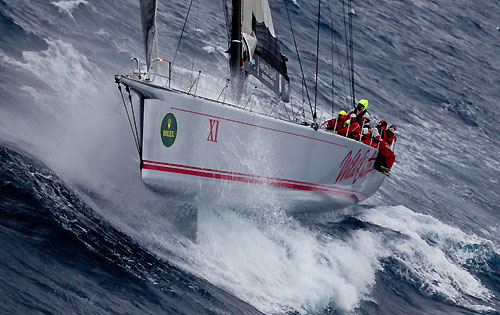 Bob Oatley's Wild Oats XI skippered by Mark Richards, off the New South Wales South Coast during the Rolex Sydney Hobart Yacht Race 2010, Australia. Photo copyright Carlo Borlenghi, Rolex.