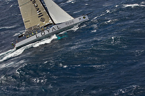 Sean Langman and Anthony Bell's Elliott Maxi Investec Loyal, sailing off the New South Wales South Coast during the Rolex Sydney Hobart Yacht Race 2010, Australia. Photo copyright Carlo Borlenghi, Rolex.