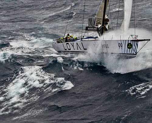 Sean Langman and Anthony Bell's Elliott Maxi Investec Loyal, dealing with the fury of the Tasman Sea during Rolex Sydney Hobart Yacht Race 2010, Australia. Photo copyright Carlo Borlenghi, Rolex.