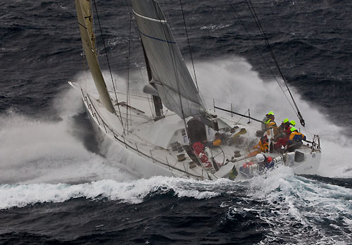 Matt Allen's Jones 70 Ichi Ban dealing with the fury of the Tasman Sea, during the Rolex Sydney Hobart Yacht Race 2010, Australia. Photo copyright Carlo Borlenghi, Rolex.