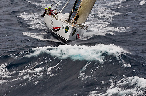 Matt Allen's Jones 70 Ichi Ban dealing with the fury of the Tasman Sea, during the Rolex Sydney Hobart Yacht Race 2010, Australia. Photo copyright Carlo Borlenghi, Rolex.