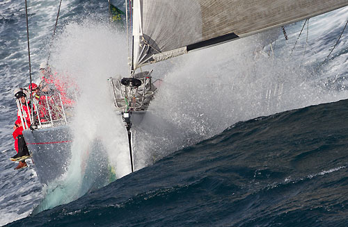 Bob Oatley's Wild Oats XI skippered by Mark Richards, approaching Tasman Island, during the Rolex Sydney Hobart Yacht Race 2010, Australia. Photo copyright Carlo Borlenghi, Rolex.
