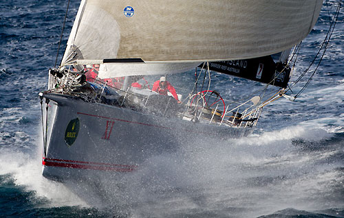 Bob Oatley's Wild Oats XI skippered by Mark Richards, approaching Tasman Island, during the Rolex Sydney Hobart Yacht Race 2010, Australia. Photo copyright Carlo Borlenghi, Rolex.