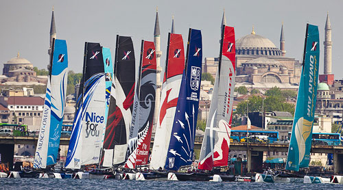 Istanbul, 25-05-2011 Extreme Sailing Series 2011 - Act 3 Istanbul. Race Start. Photo copyright Stefano Gattini for Studio Borlenghi.