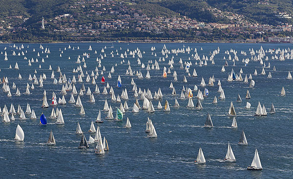 The 43rd Barcolana, Trieste, Italy, October 9, 2011, the massive fleet. Photo copyright Carlo Borlenghi.