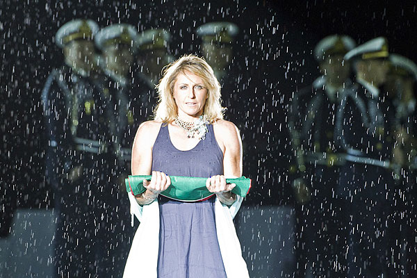 Naples, 08/04/12. ACWS Naples Opening Ceremony: Alessandra Sensini, during the America�s Cup World Series Naples, Italy, April 2012. Photo copyright Luna Rossa and Carlo Borlenghi.