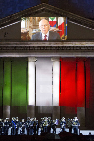 Naples, 08/04/12. ACWS Naples Opening Ceremony, during the America�s Cup World Series Naples, Italy, April 2012. Photo copyright Luna Rossa and Carlo Borlenghi.