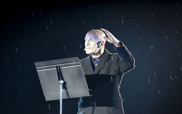 Naples, 08/04/12. ACWS Naples Opening Ceremony: Italian actor, singer and songwriter, Peppe Servillo, during the America�s Cup World Series Naples, Italy, April 2012. Photo copyright Luna Rossa and Carlo Borlenghi.