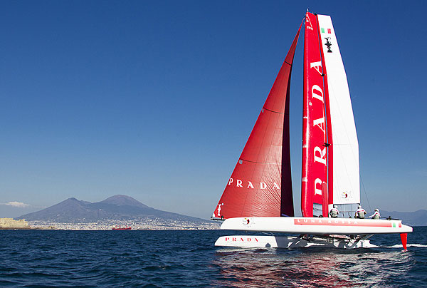 Naples, 10/04/12. Luna Rossa Training, during the America�s Cup World Series Naples, Italy, April 2012. Photo copyright Luna Rossa and Carlo Borlenghi.