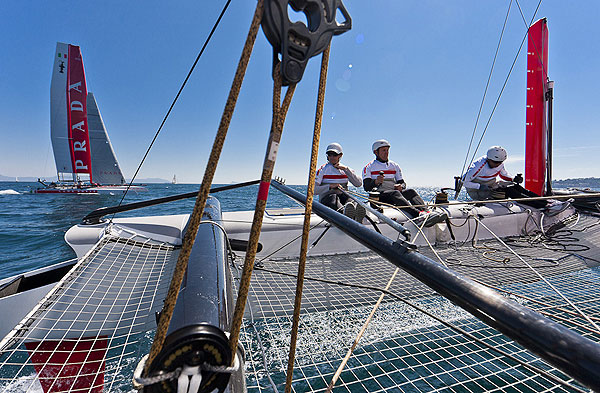 Naples, 10/04/12. Luna Rossa Training, during the America�s Cup World Series Naples, Italy, April 2012. Photo copyright Luna Rossa and Carlo Borlenghi.
