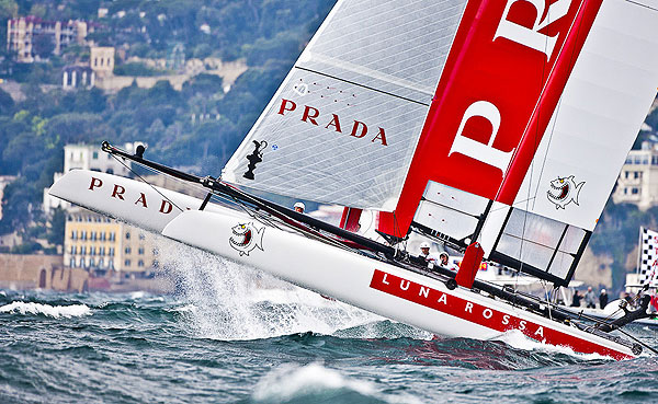Naples, 11/04/12. America's Cup World Series Naples 2012, Day 1, during the America�s Cup World Series Naples, Italy, April 2012. Photo copyright Luna Rossa and Carlo Borlenghi.