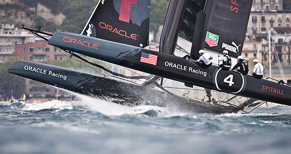 Naples, 11/04/12. America's Cup World Series Naples 2012, Day 1, during the America�s Cup World Series Naples, Italy, April 2012. Photo copyright Luna Rossa and Carlo Borlenghi.
