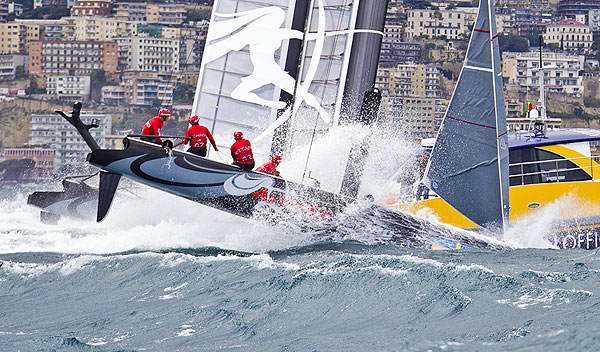 Naples, 11/04/12. America's Cup World Series Naples 2012, Day 1, during the America�s Cup World Series Naples, Italy, April 2012. Photo copyright Luna Rossa and Carlo Borlenghi.
