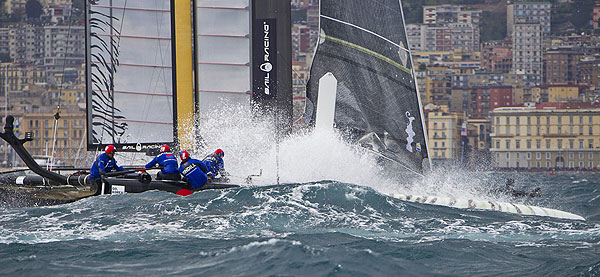 Naples, 11/04/12. America's Cup World Series Naples 2012, Day 1, during the America�s Cup World Series Naples, Italy, April 2012. Photo copyright Luna Rossa and Carlo Borlenghi.